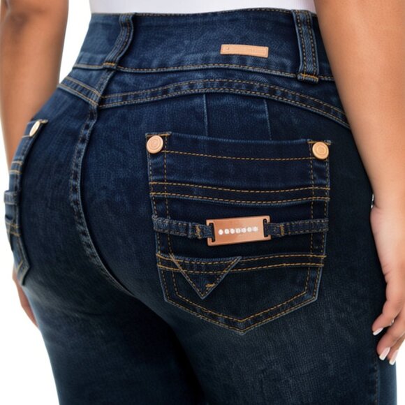 Booty enhancing Colombian jeans Curvy Size 18-19 Butt Lift 90s destroyed jeans - Picture 9 of 9